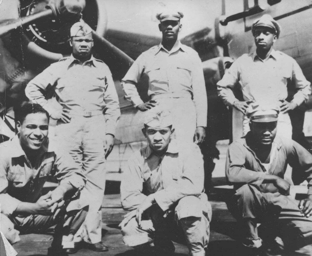 A group of Tuskegee Airmen