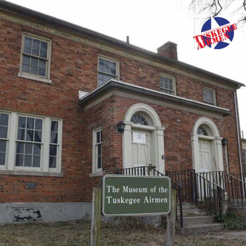 Brick building at Historic Fort Wayne with a sign reading The Museum of the Tuskegee Airmen